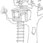 Раскраска домик на дереве
