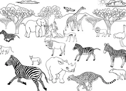 Раскраска животные африки