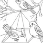 Раскраска зимующие птицы