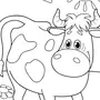 Раскраска Корова Для Детей