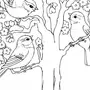 Весенние птицы раскраска