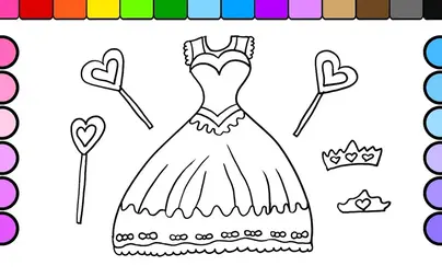 Раскраска платьев для девочек распечатать