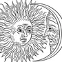 Раскраска солнце и луна