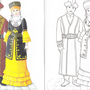 Раскраска татарский национальный костюм