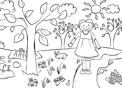 Раскраски весна для детей 4 5 лет