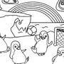 Раскраска пингвины для детей распечатать
