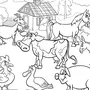 Раскраска ферма с домашними животными