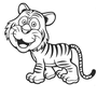 Тигр раскраска для детей распечатать
