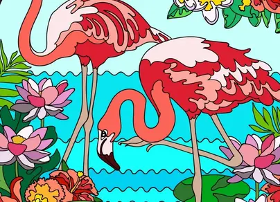 Фламинго раскраска
