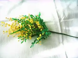 Цветы из бисера мимоза