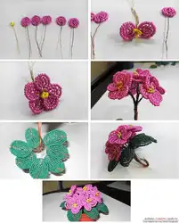 Плетение цветочных композиций из бисера