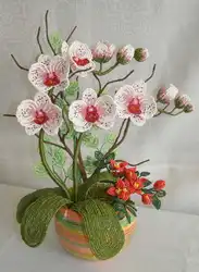 Цветы из бисера орхидея