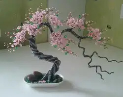 Сделать из бисера дерево сакура