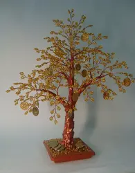 Цветы из бисера денежное дерево