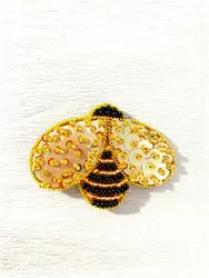 Кольцо из бисера пчелка маленькая