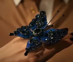 Кольцо с бабочкой из бисера для начинающих