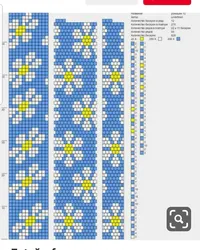 Браслет из бисера с узором цветов