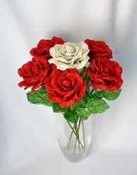 Цветы из бисера кустовые розы