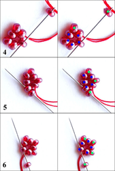 Цветочек из бисера простой на леске для начинающих пошаговое
