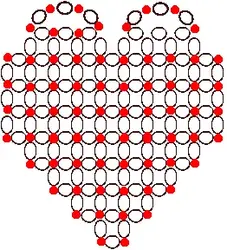 Сердце из бисера параллельное плетение