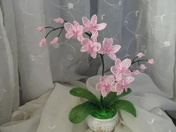 Орхидея из бисера для начинающих с пошаговым фото для начинающих