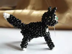 Объемные игрушки из бисера кошки