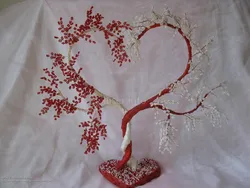 Дерево сердце из бисера своими руками пошагово с фото
