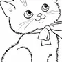 Раскраска котик с бантиком