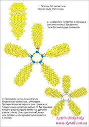 Чашелистик из бисера для ромашки