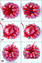 Малина из бисера кирпичным плетением