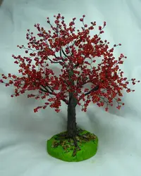 Дерево из бисера вишня в цвету