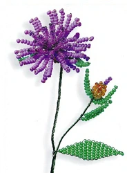 Легкие цветы из бисера для детей