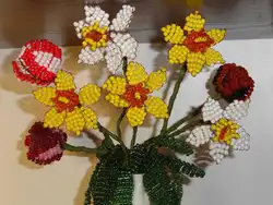 Цветочек из бисера для детей