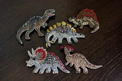 Браслет из бисера с динозаврами