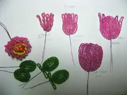 Плетение из бисера цветы пионы
