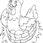 Раскраска курица для детей