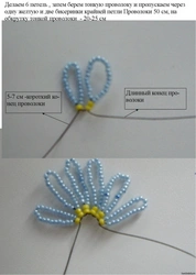 Ромашка из бисера поэтапно