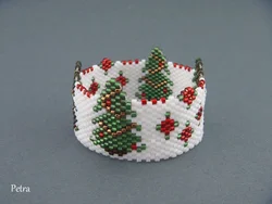 Рождественские кольца из бисера