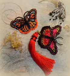 Кольцо из бисера с бабочкой