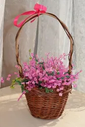 Корзинка из цветов из бисера