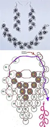 Сережки И Ожерелье Из Бисера