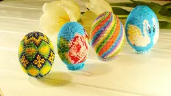 Декоративные Яйца На Пасху Из Бисера