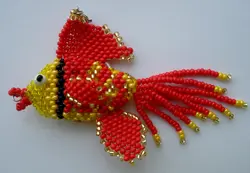 Золотая рыбка картина из бисера