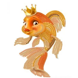 Золотая рыбка картина из бисера
