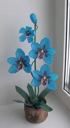 Мини Орхидея Из Бисера Фото