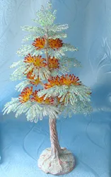 Разноцветное дерево из бисера большое