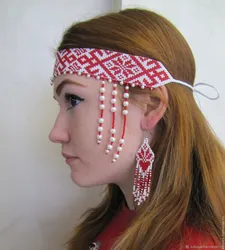 Славянские украшения из бисера на голову