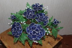 Цветы Из Бисера Синего И Голубого Цвета
