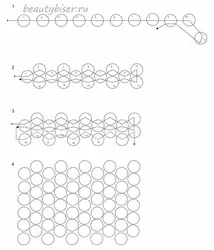 Плетение Браслета Из Бисера В 2 Ряда