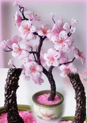 Цветки сакуры своими руками из бисера